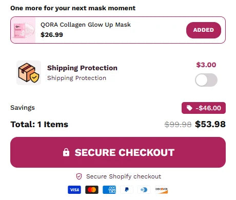QORA upsell, shipping protection and checkout summary
